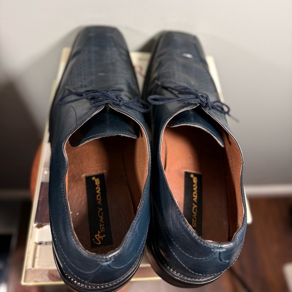 Stacy Adam’s Size 12 Navy Blue Snakeskin Men’s Shoes - Picture 13 of 16